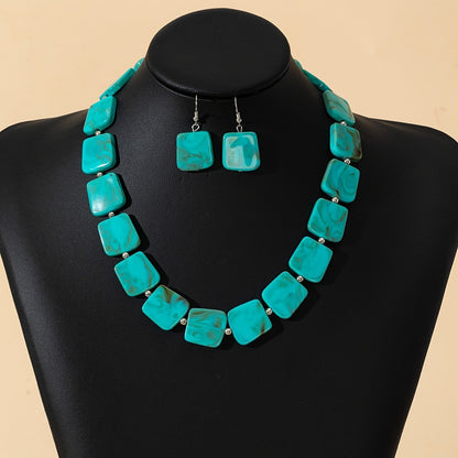 Turquoise Square Jewelry Set
