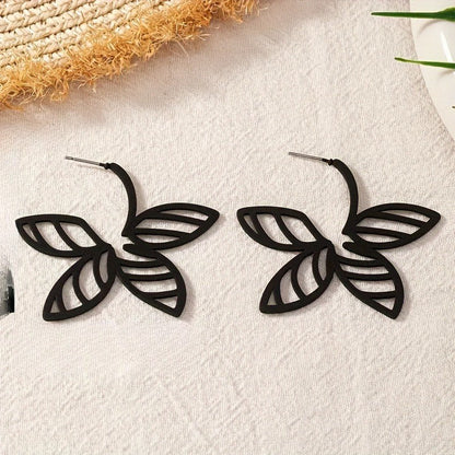 Gold-Tone Leaf Drop Earrings