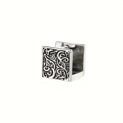 Square Floral Huggie Earrings