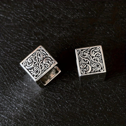 Square Floral Huggie Earrings