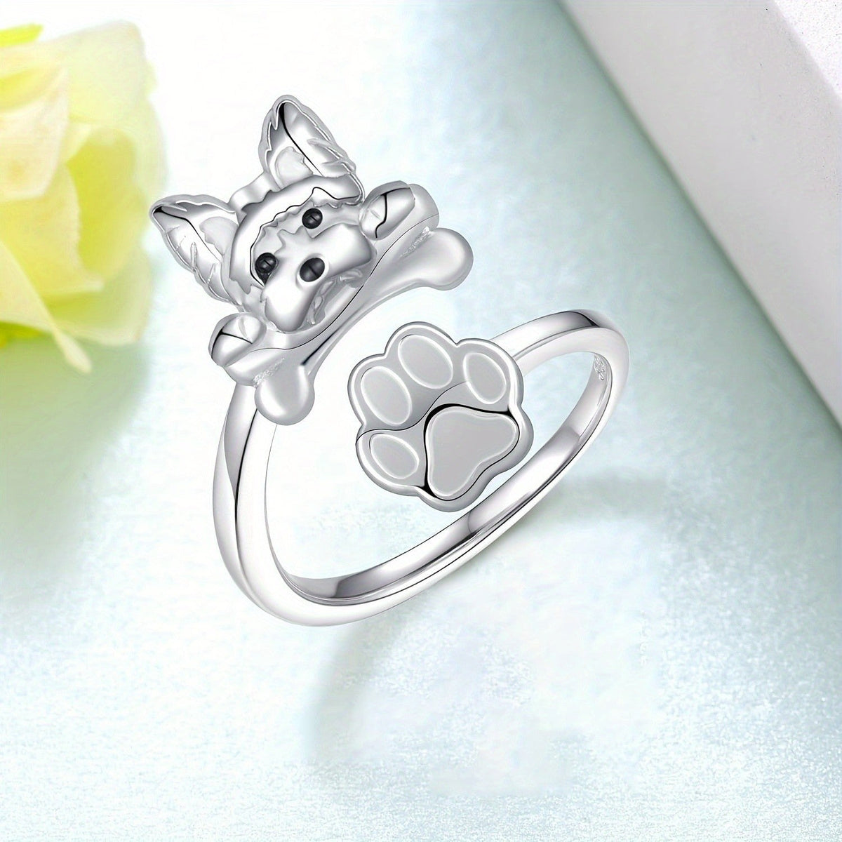 Yorkie Bone & Paw Ring
