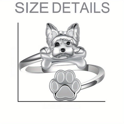 Yorkie Bone & Paw Ring