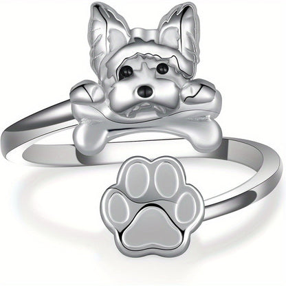 Yorkie Bone & Paw Ring
