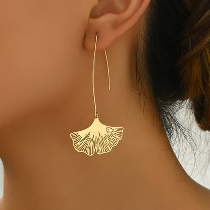 Ginkgo Leaf Drop Earrings