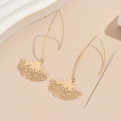 Ginkgo Leaf Drop Earrings