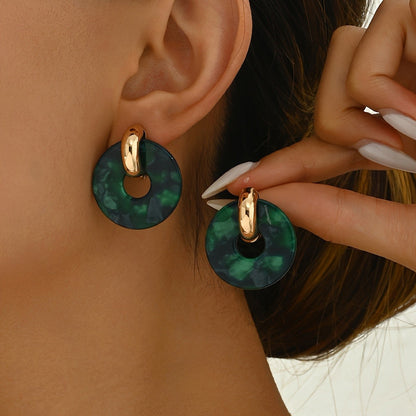 Marbled Disc Earrings