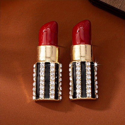 Red Lipstick Statement Earrings