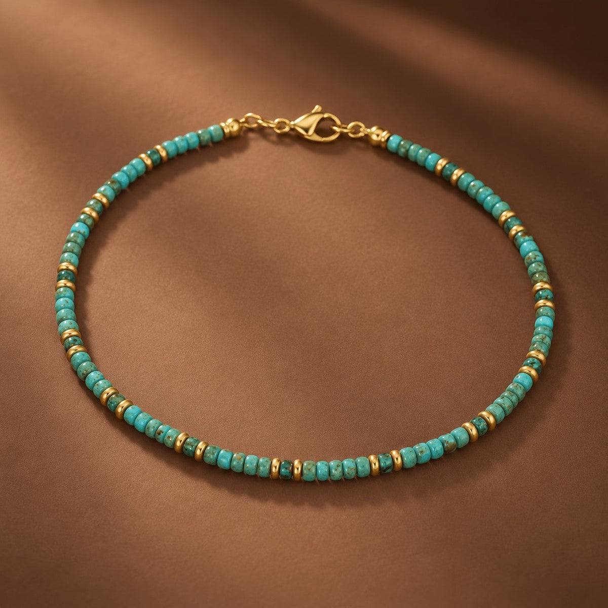 Turquoise Cylinder Bead Necklace