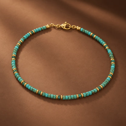 Turquoise Cylinder Bead Necklace