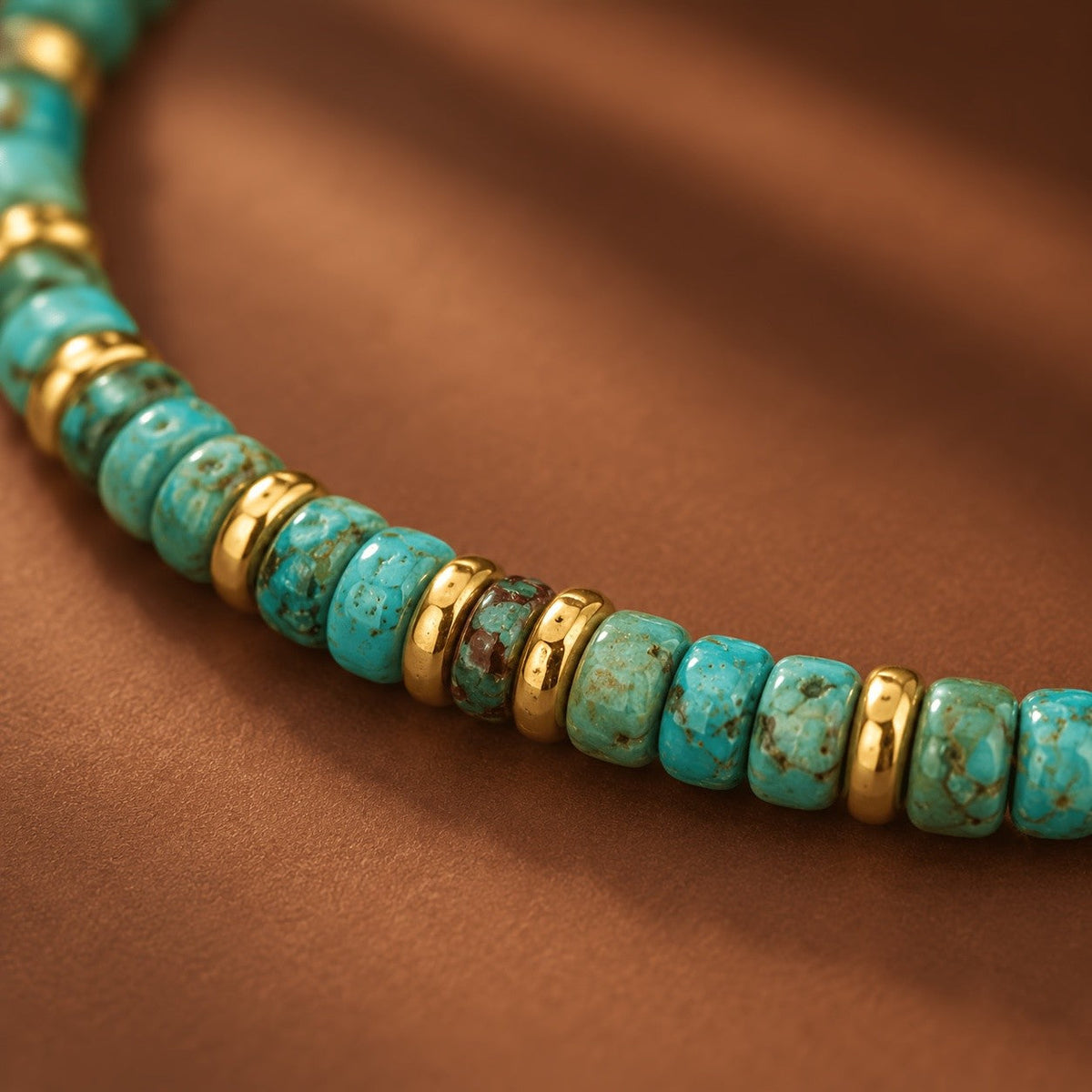 Turquoise Cylinder Bead Necklace