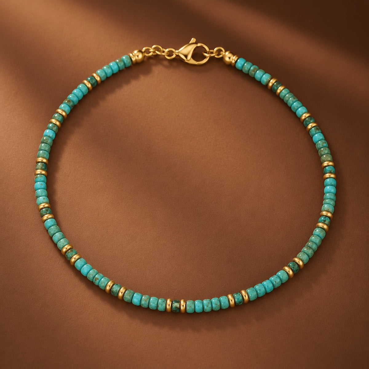 Turquoise Cylinder Bead Necklace