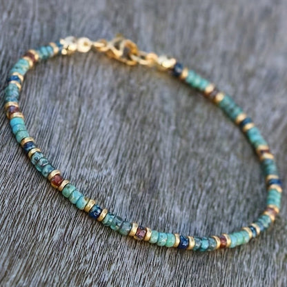 Turquoise Cylinder Bead Necklace
