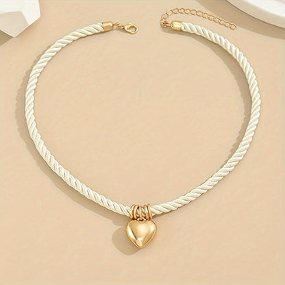 Twisted Rope Heart Necklace
