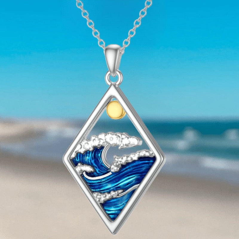 Blue Wave Diamond Necklace