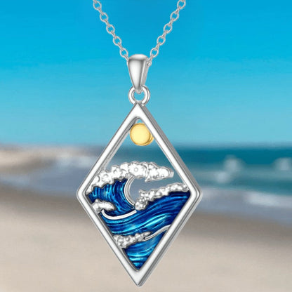 Blue Wave Diamond Necklace