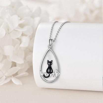Black Cat Teardrop Jewelry Set