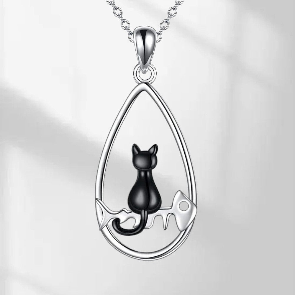 Black Cat Teardrop Jewelry Set