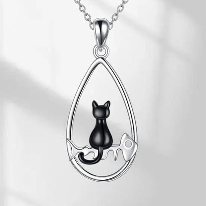 Black Cat Teardrop Jewelry Set