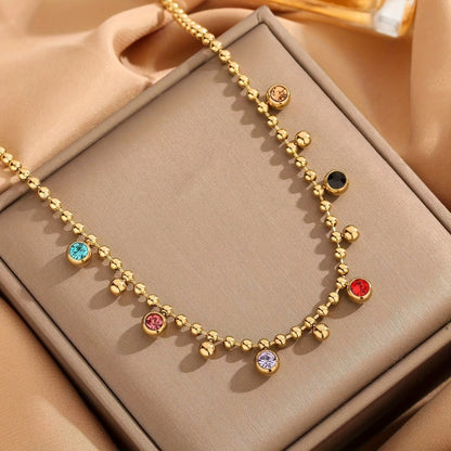 Multicolor Crystal Bead Necklace