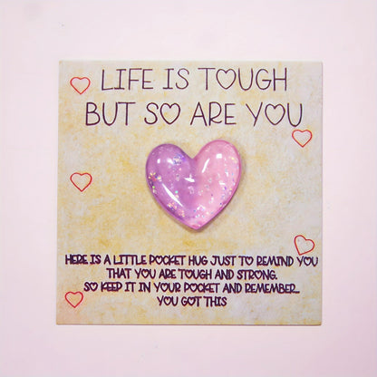 Pink Glitter Heart Pocket Hug