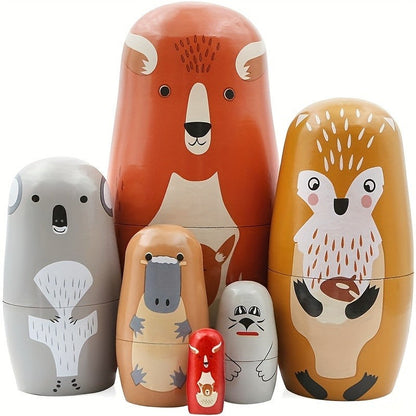Orange Woodland Animal Nesting Doll Set