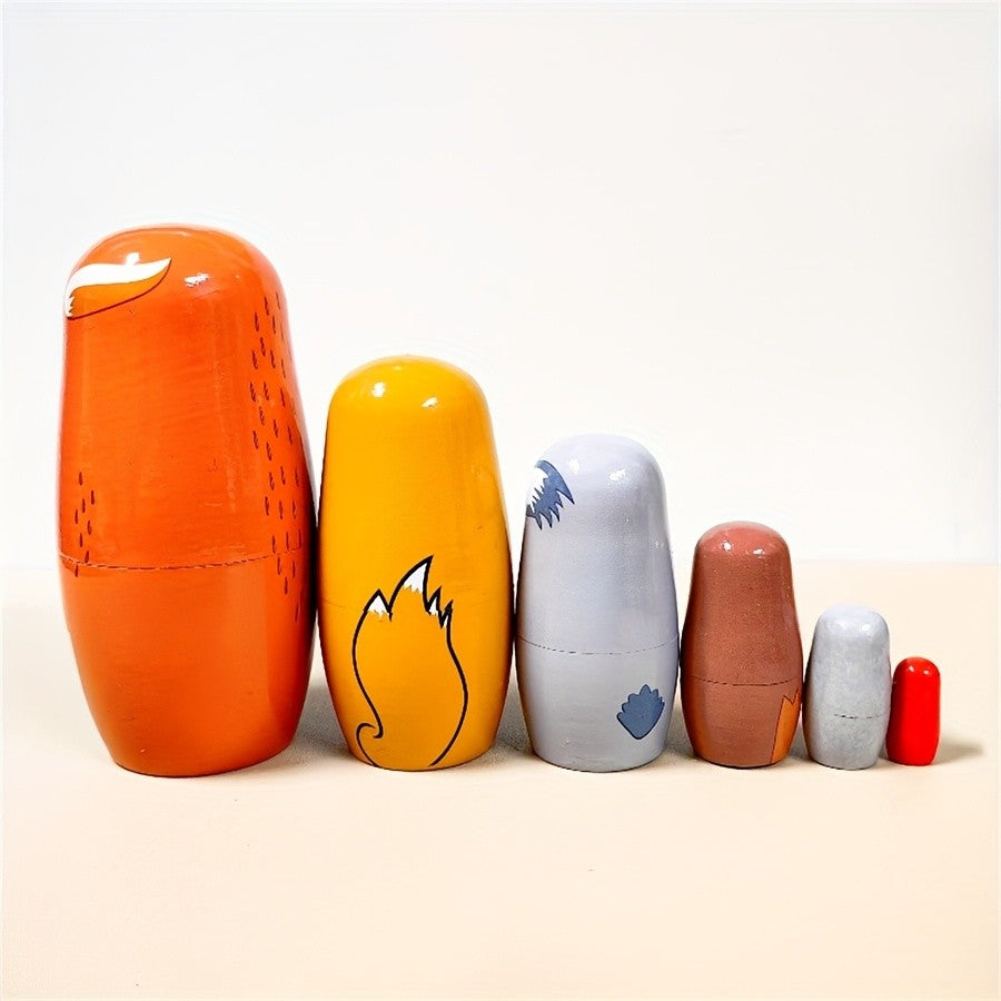 Orange Woodland Animal Nesting Doll Set