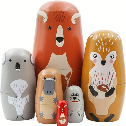 Orange Woodland Animal Nesting Doll Set