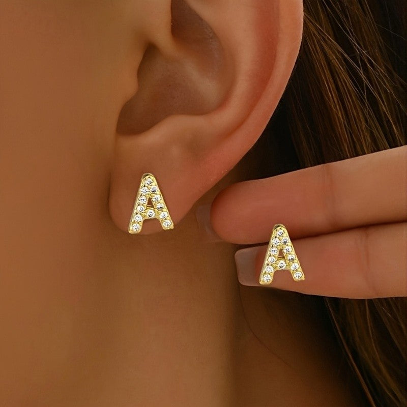 Crystal Initial Z Earrings
