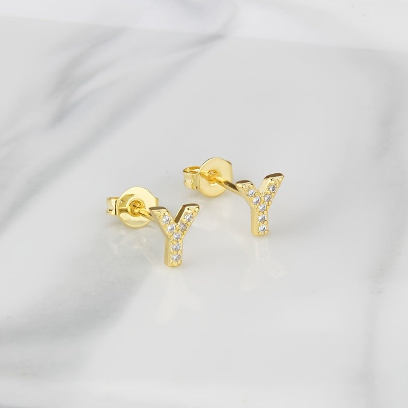 Crystal Initial Z Earrings