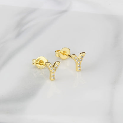 Crystal Initial Z Earrings