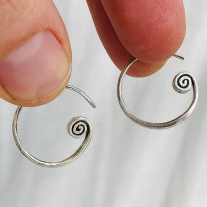 Swirl End Hoop Earrings