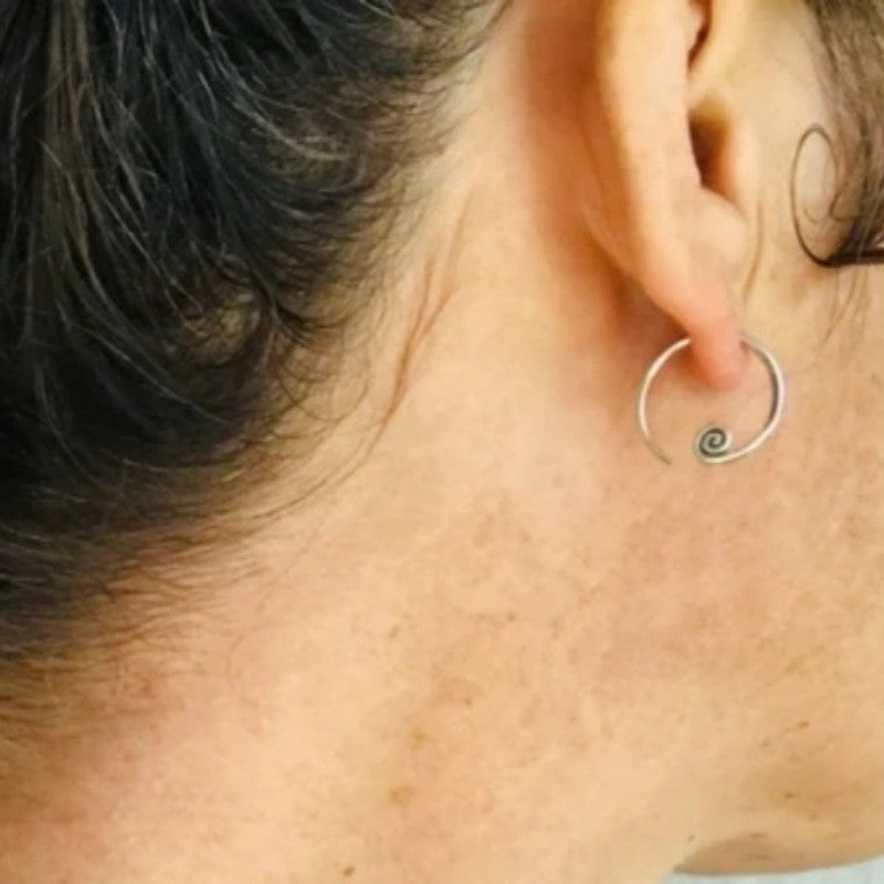 Swirl End Hoop Earrings