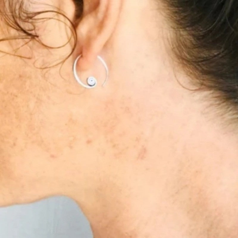 Swirl End Hoop Earrings