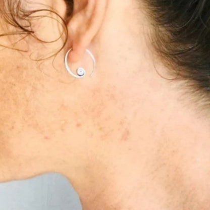 Swirl End Hoop Earrings