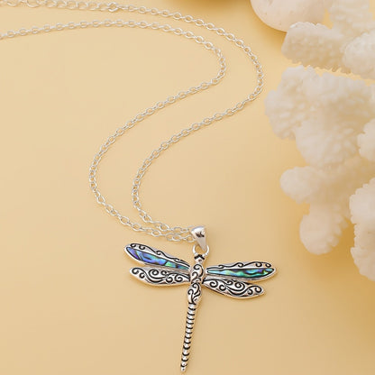 Iridescent Dragonfly Necklace & Earring Set