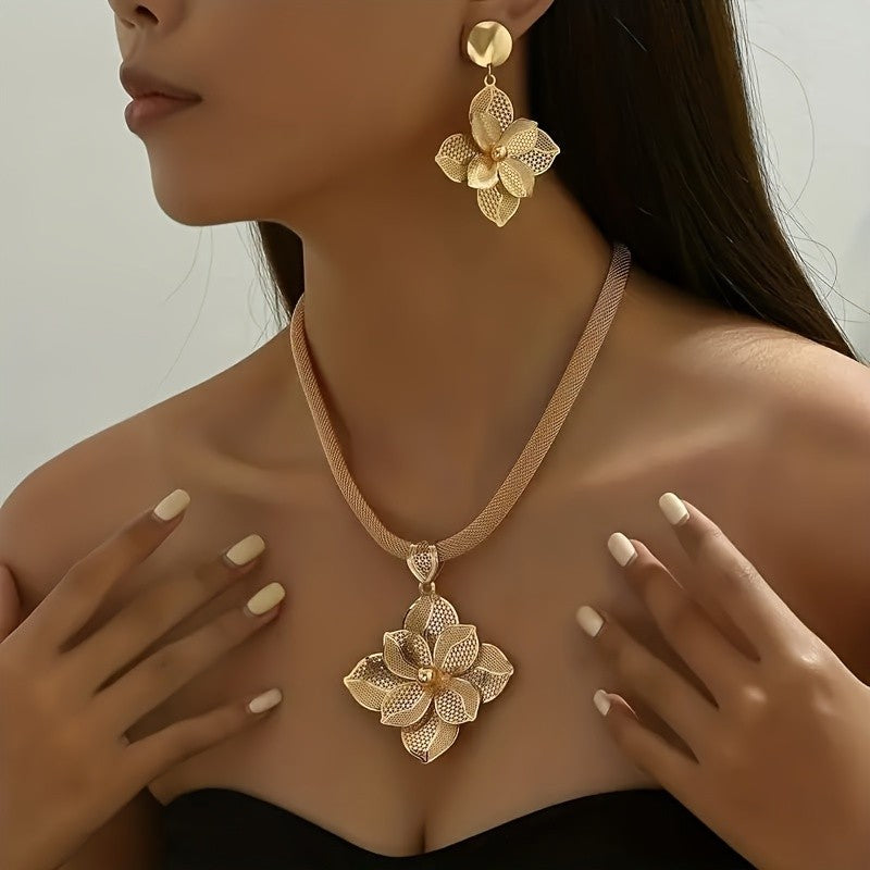 Floral Mesh Jewelry Set