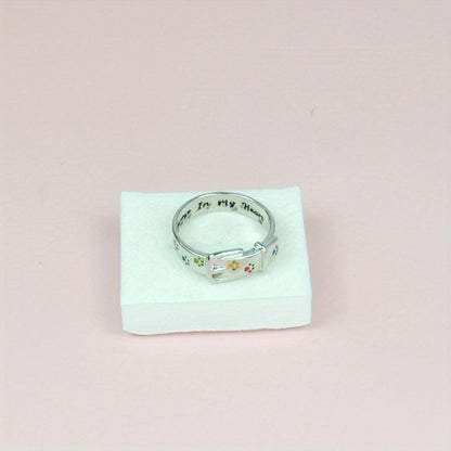 Colorful Paw Print Collar Ring