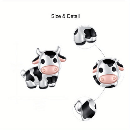 Black & White Cow Stud Earrings