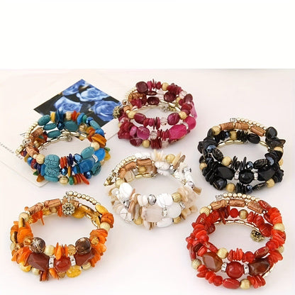 Turquoise Stone Multi-Layer Bracelet