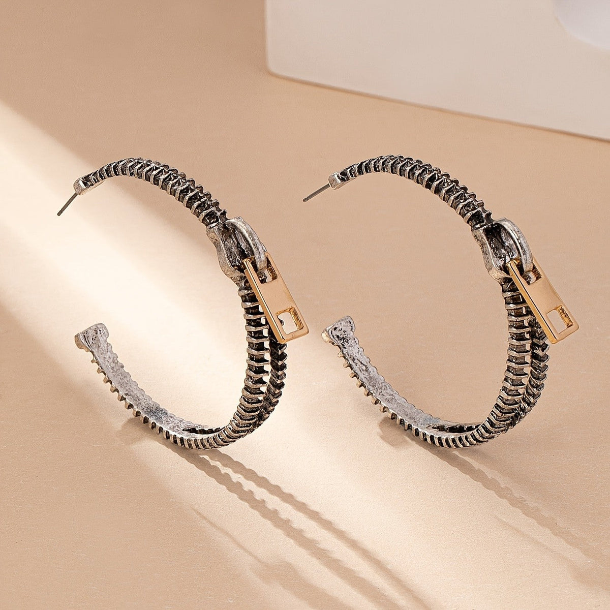 Zipper Hoop Earrings