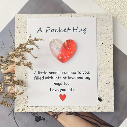 Colorful Heart Pocket Hug Card Set