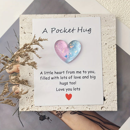 Colorful Heart Pocket Hug Card Set