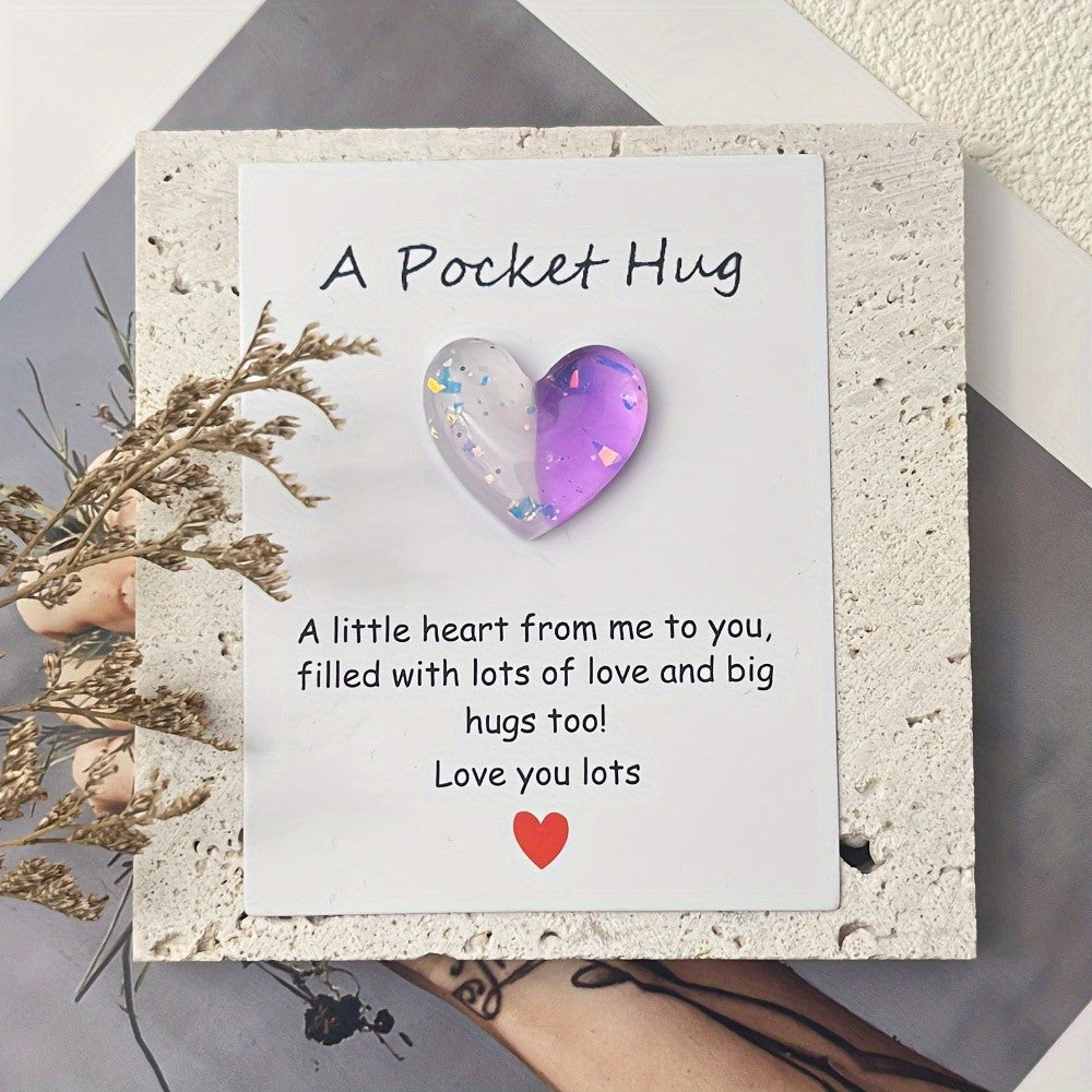 Colorful Heart Pocket Hug Card Set