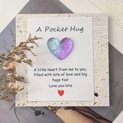 Colorful Heart Pocket Hug Card Set