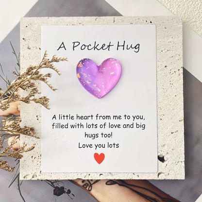 Colorful Heart Pocket Hug Card Set