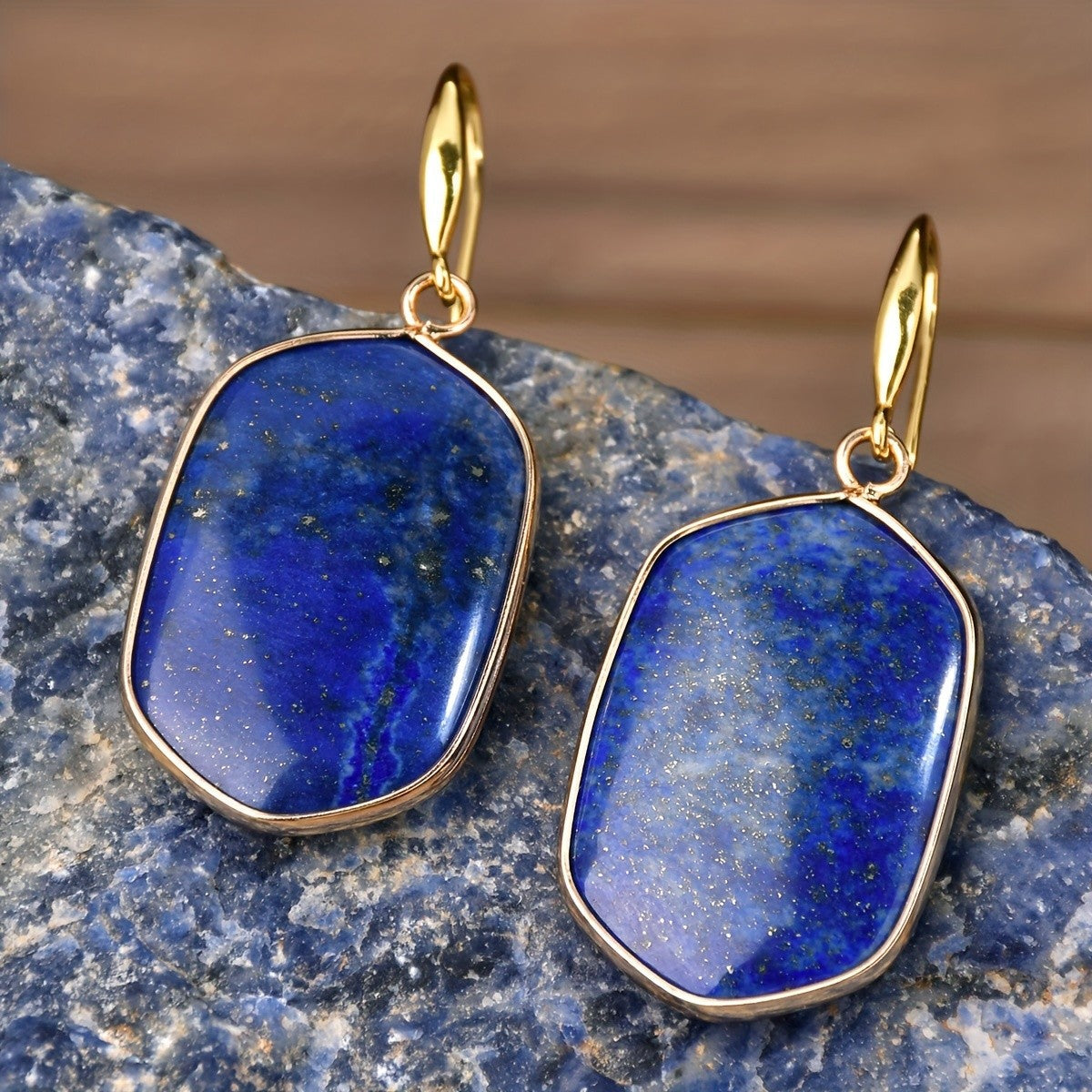 Lapis Lazuli Disc Earrings