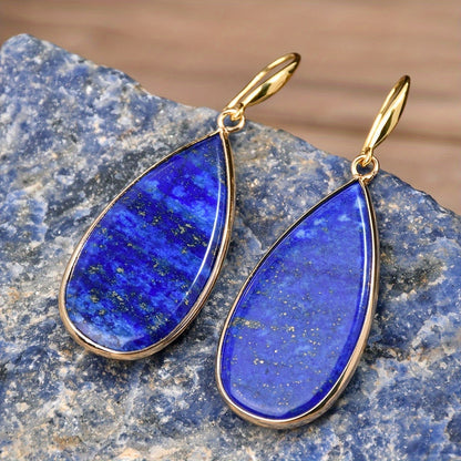 Lapis Lazuli Disc Earrings