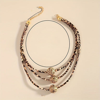 Leopard Print Layered Necklace