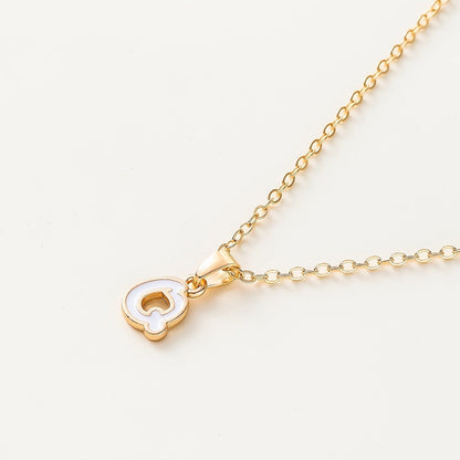 White Enamel Initial Necklace