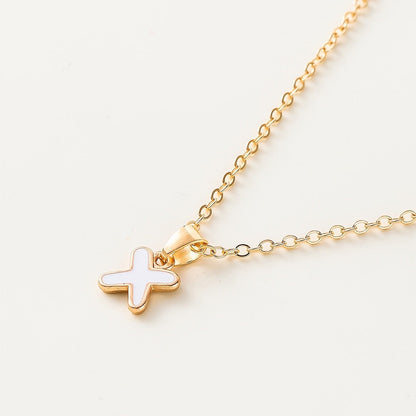 White Enamel Initial Necklace